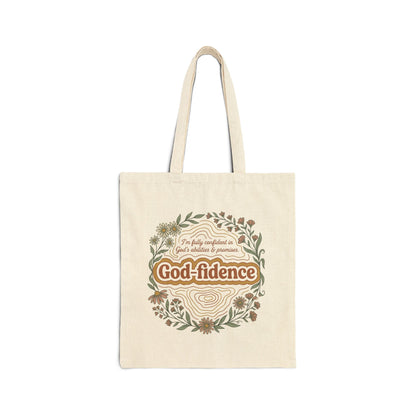 God-Fidence Christian Tote Bag — "I am fully confident in God's abilities & promises"