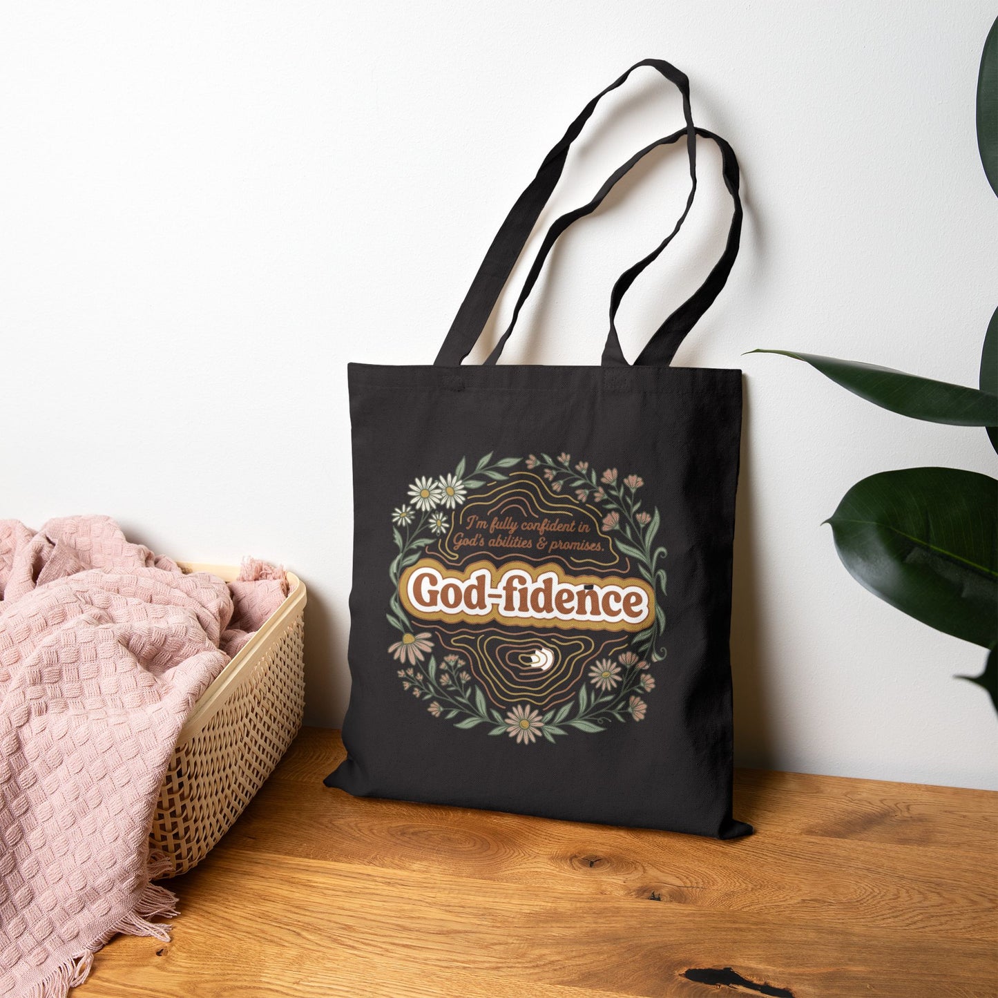 God-Fidence Christian Tote Bag — "I am fully confident in God's abilities & promises"