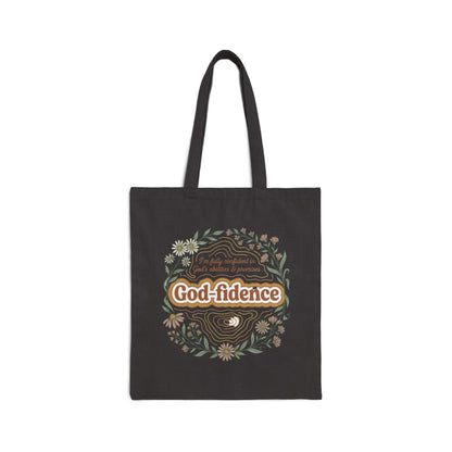 God-Fidence Christian Tote Bag — "I am fully confident in God's abilities & promises"