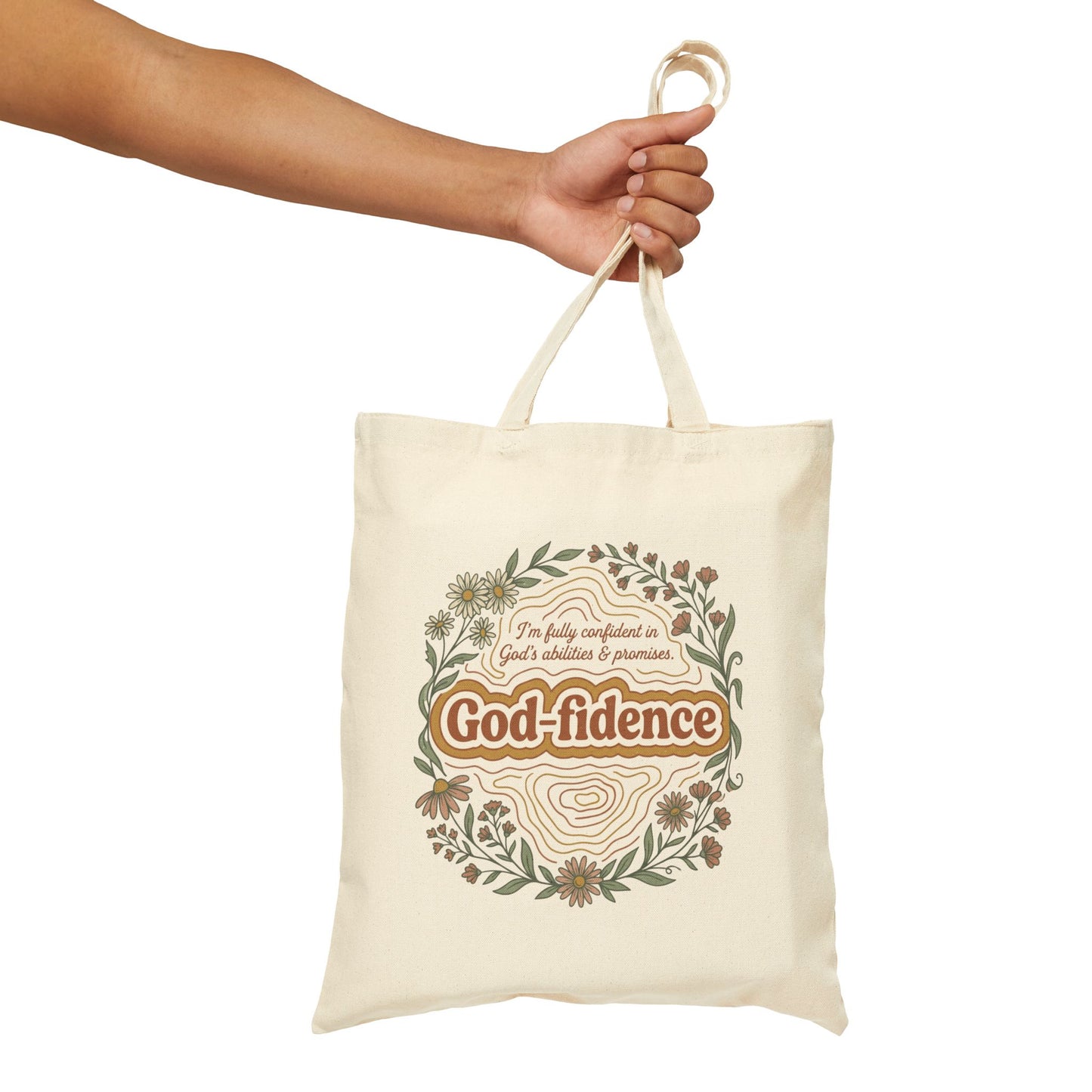 God-Fidence Christian Tote Bag — "I am fully confident in God's abilities & promises"