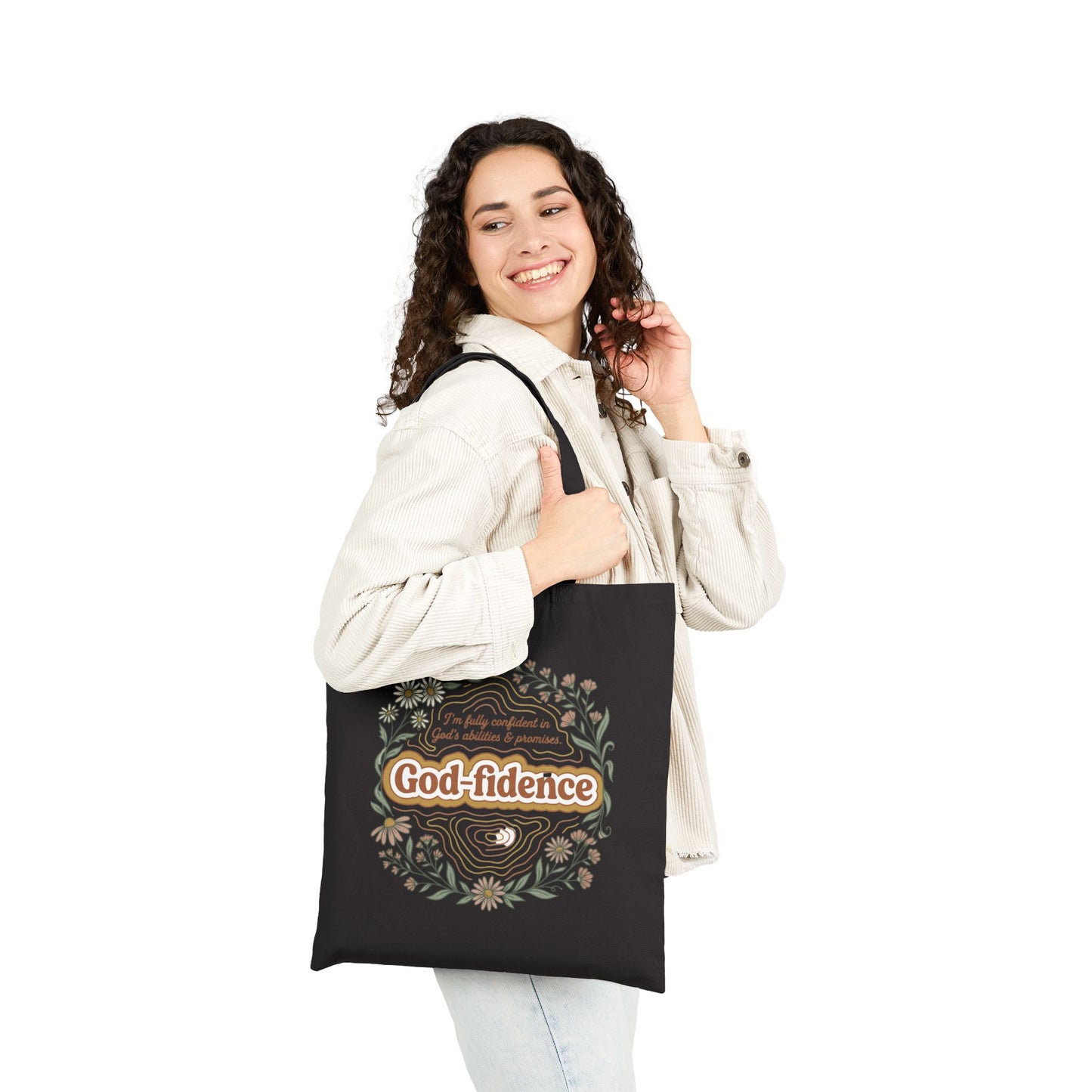 God-Fidence Christian Tote Bag — "I am fully confident in God's abilities & promises"