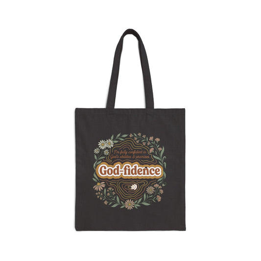God-Fidence Christian Tote Bag — "I am fully confident in God's abilities & promises"